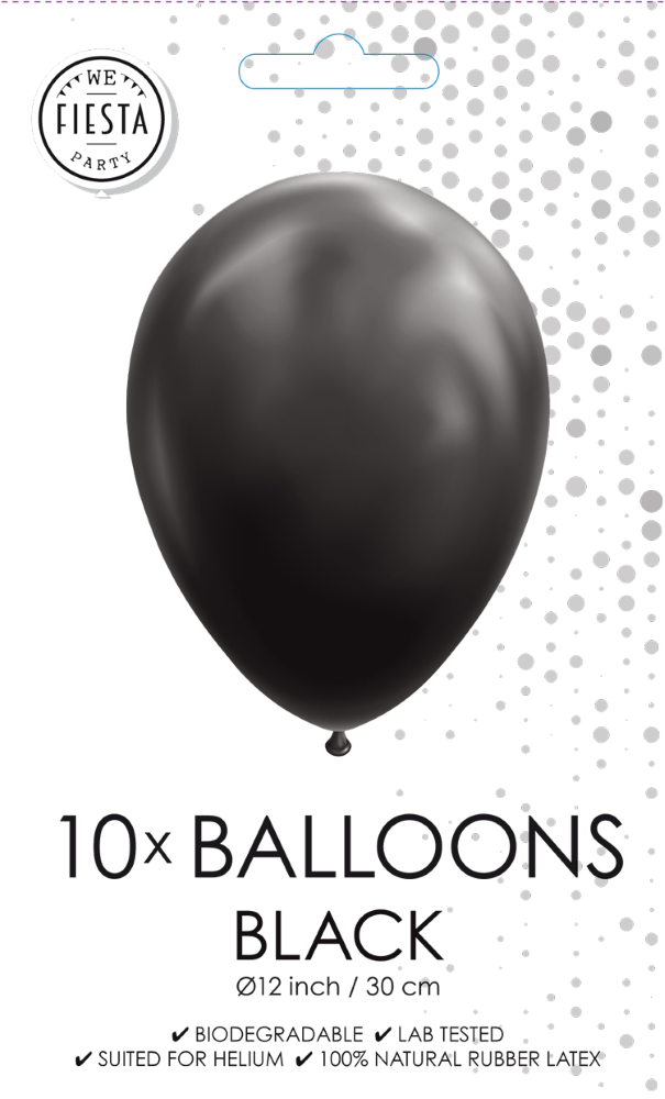 Svartar latex ballónir 10 stk