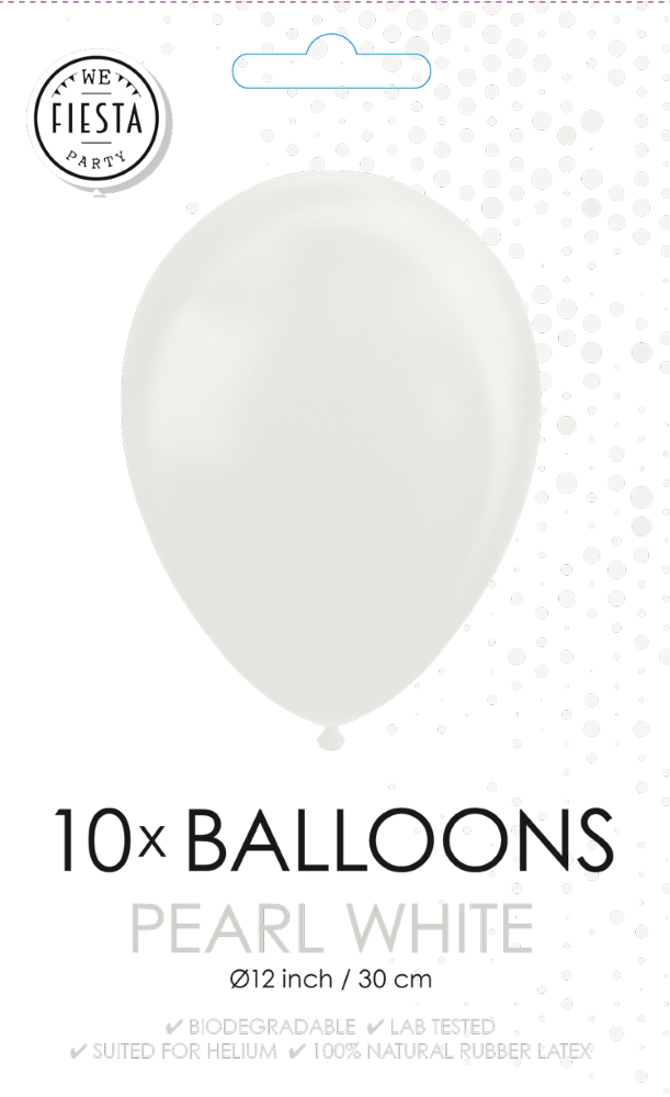 Perluhvítar latex ballónir