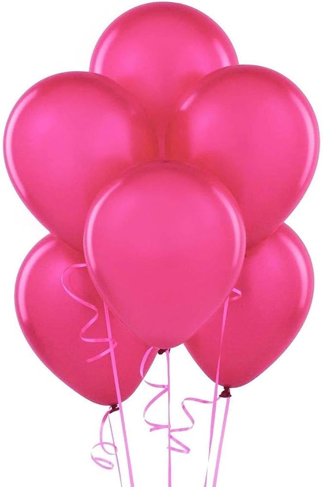 Pink latex ballónir. - 10 stk