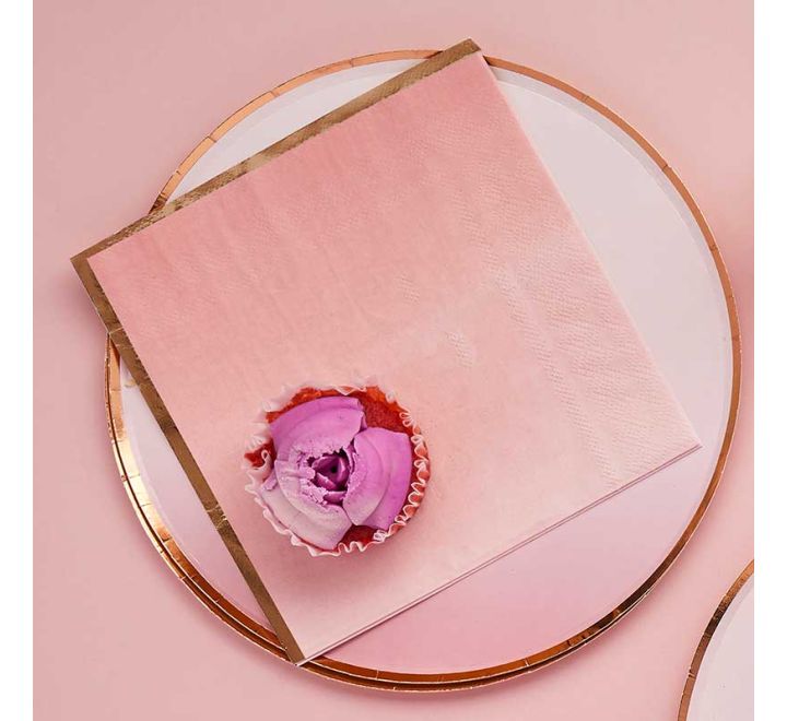Rosegold & Pink ombre serviettar