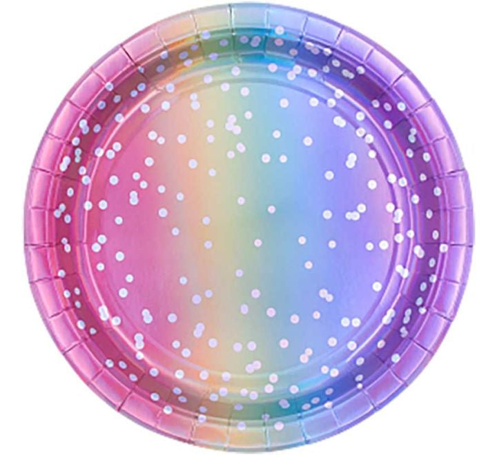 Rainbow ombre tallerkar