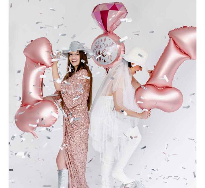 Rosegold penis foliu ballon