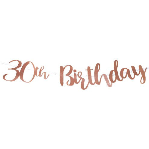 "30 birthday" rosegold banner