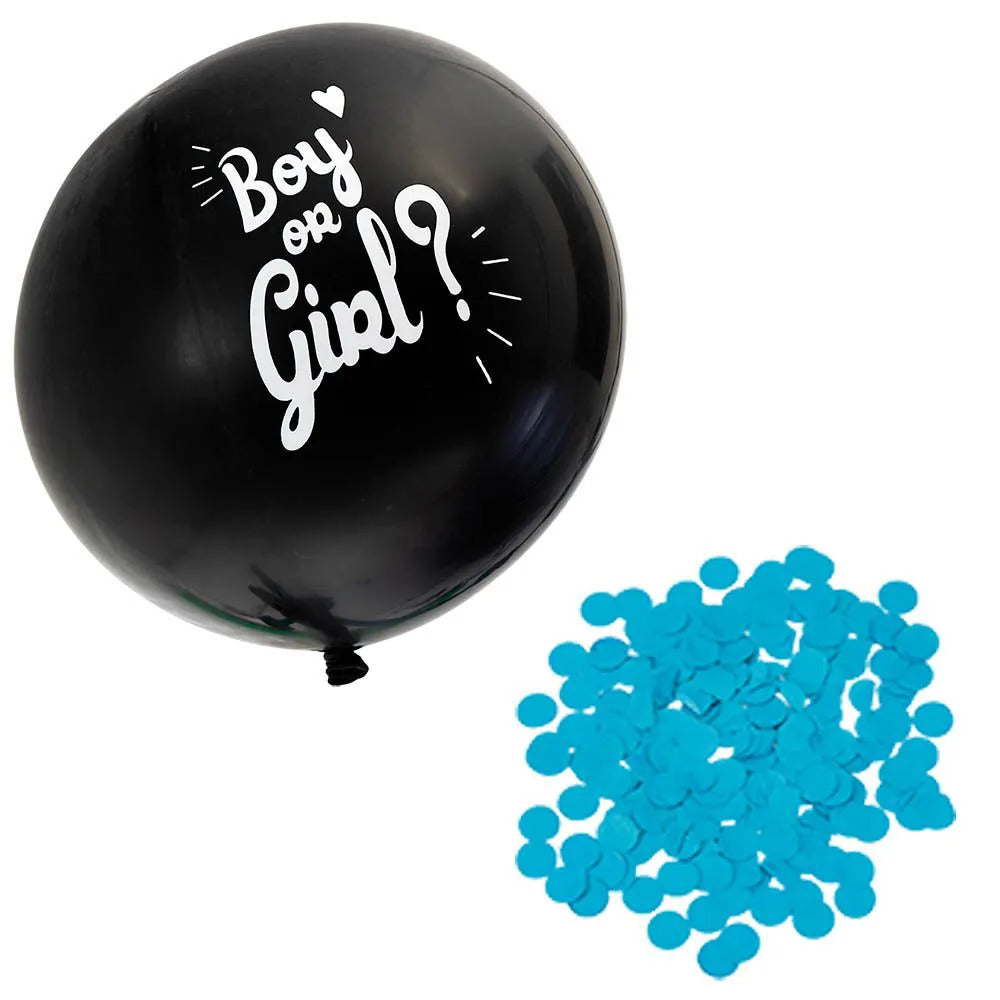 Ljósablá gender reveal ballón.