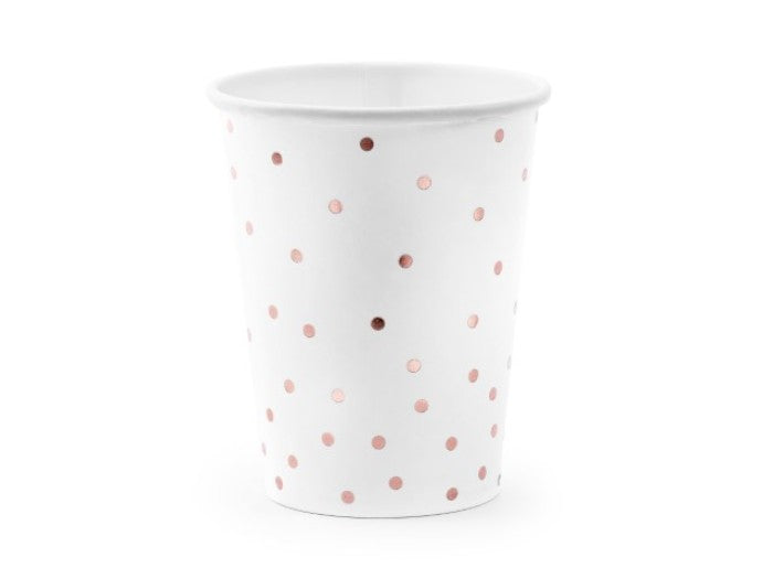 Hvít/rosegold papp koppar