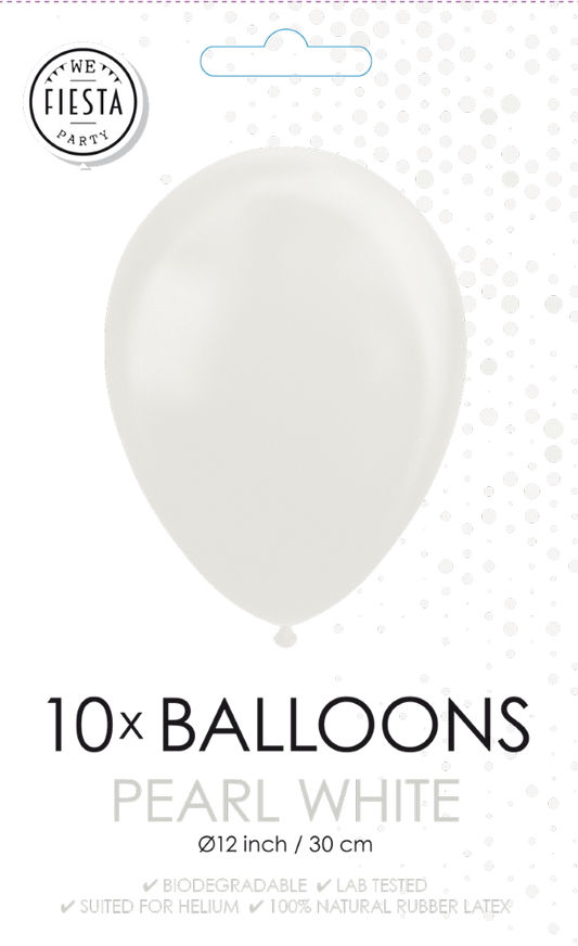 Perluhvítar latex ballónir