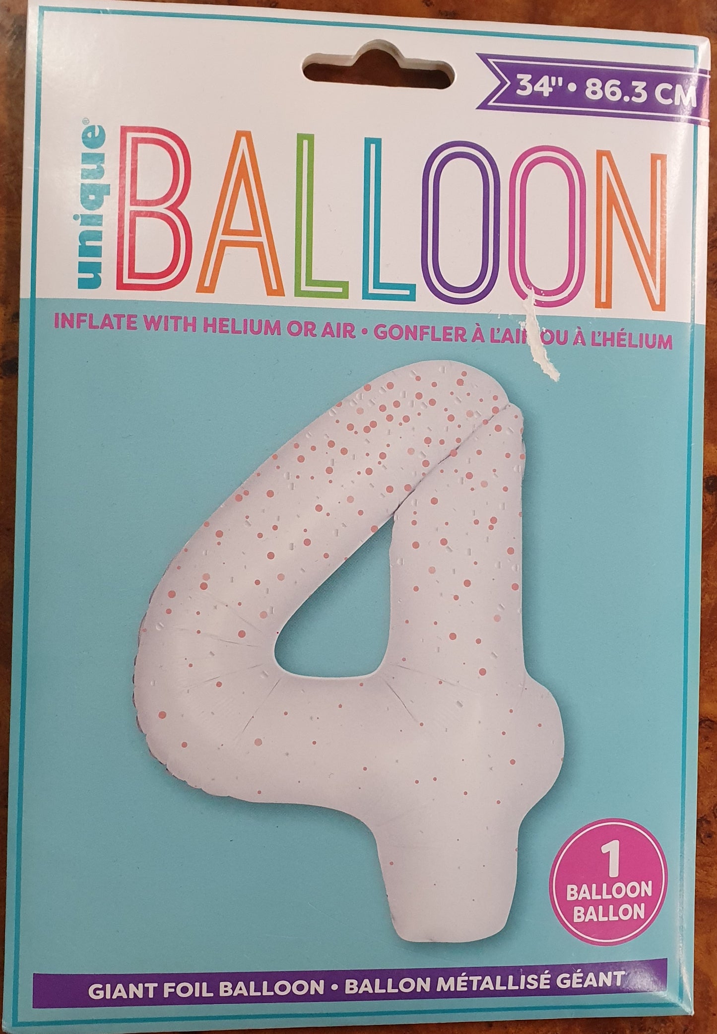 Tal ballón. - Nr. 4 - 86 cm - Hvít