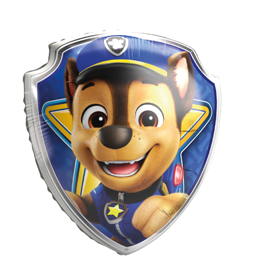 Paw Patrol Chase Badge Shape foliu ballón