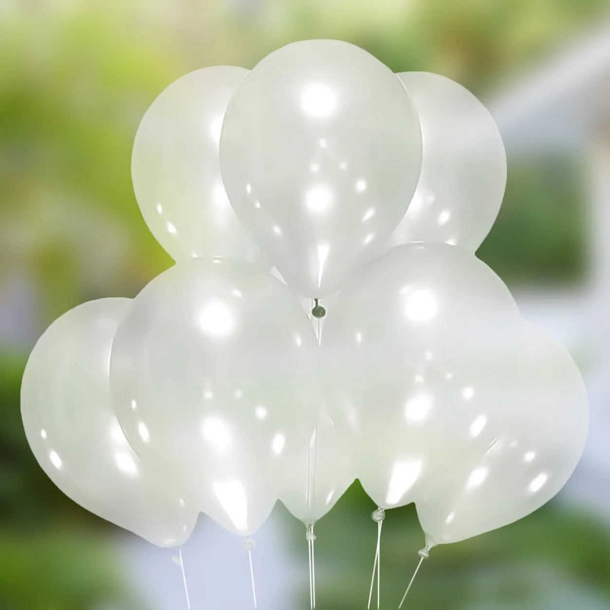 Hvítar latex ballónir 10 stk