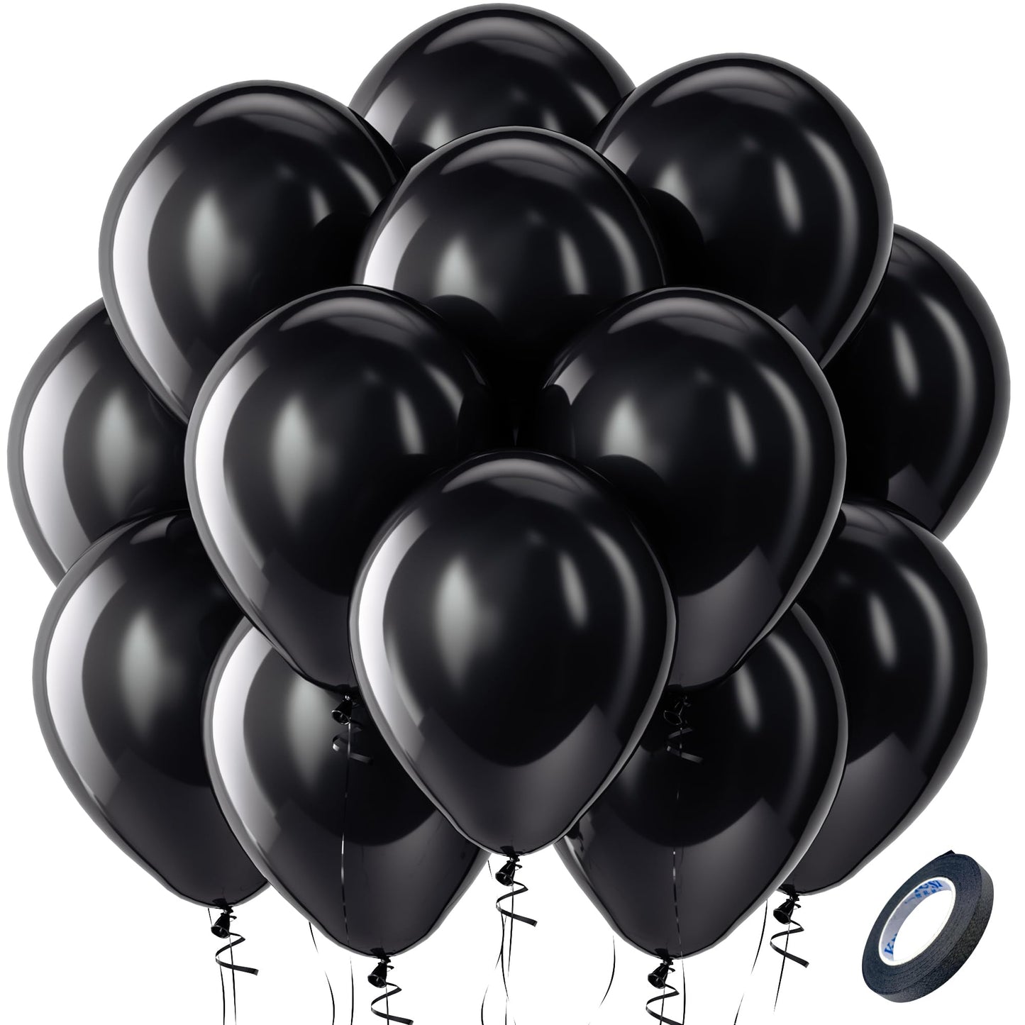 Svartar latex ballónir 10 stk