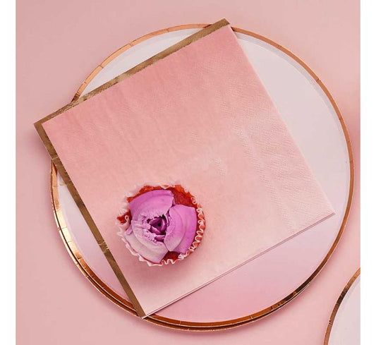 Rosegold & Pink ombre serviettar