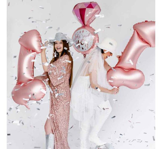 Rosegold penis foliu ballon