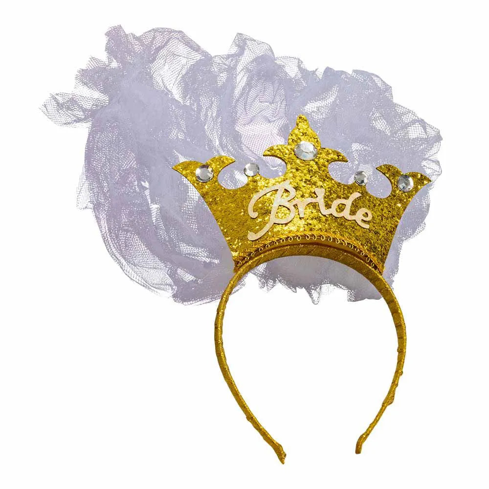 Gull Bride to be tiara við slør