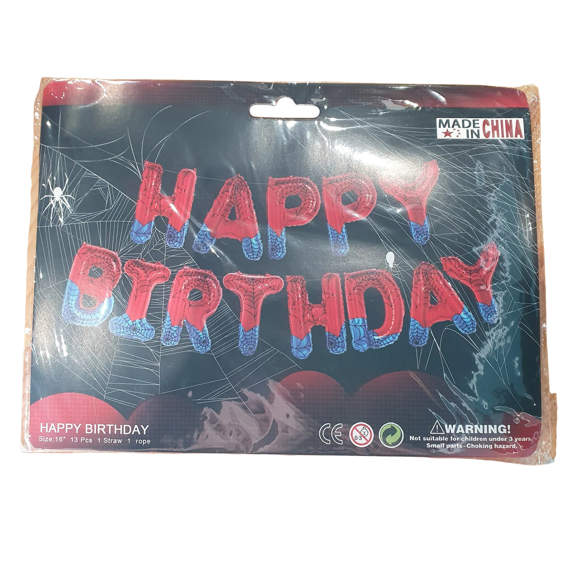 Spiderman Happy Birthday foliu ballónir